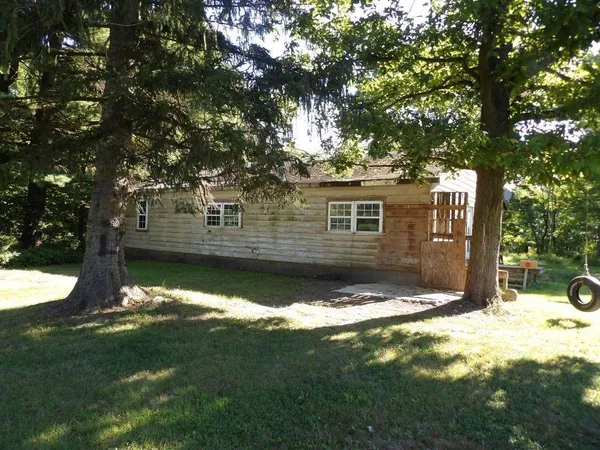 a view of house with backyard