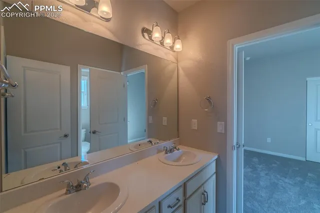 an empty room with a door