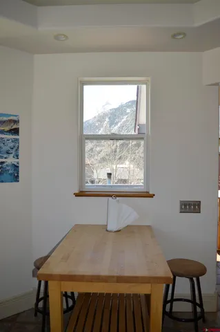 a view of wooden door