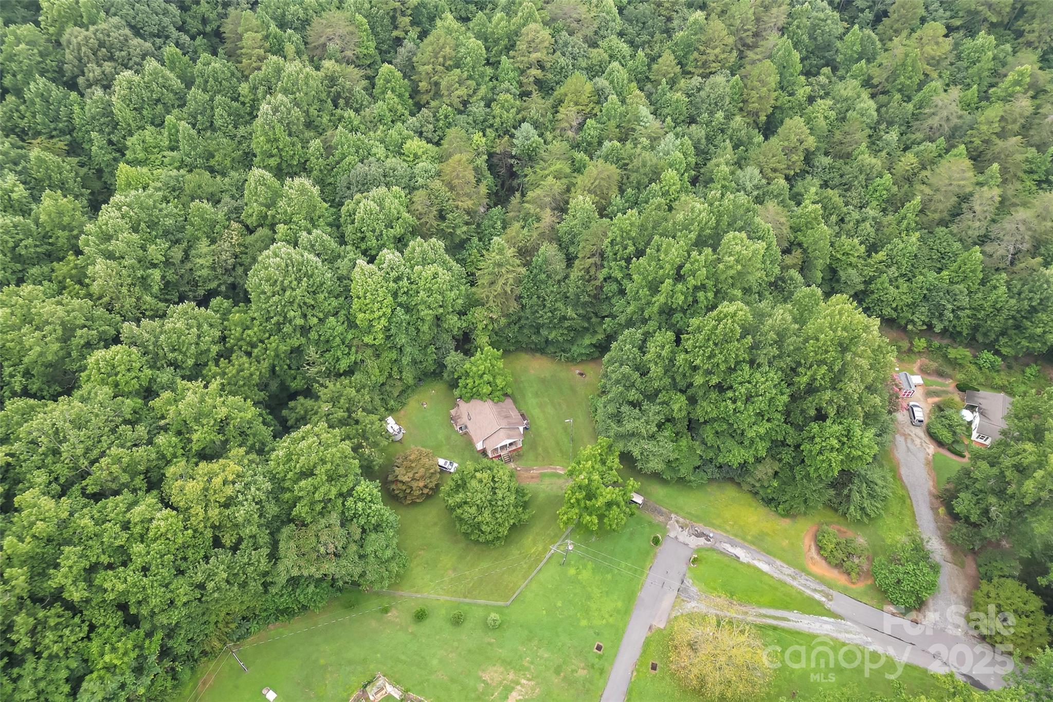 5526 Harris Farm Road Hickory, NC 28602 - Photo 4 of 18 a backyard of a house with a yard and large trees