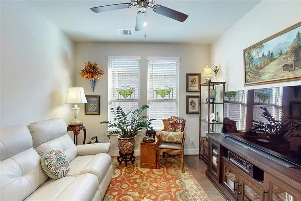 a living room with furniture