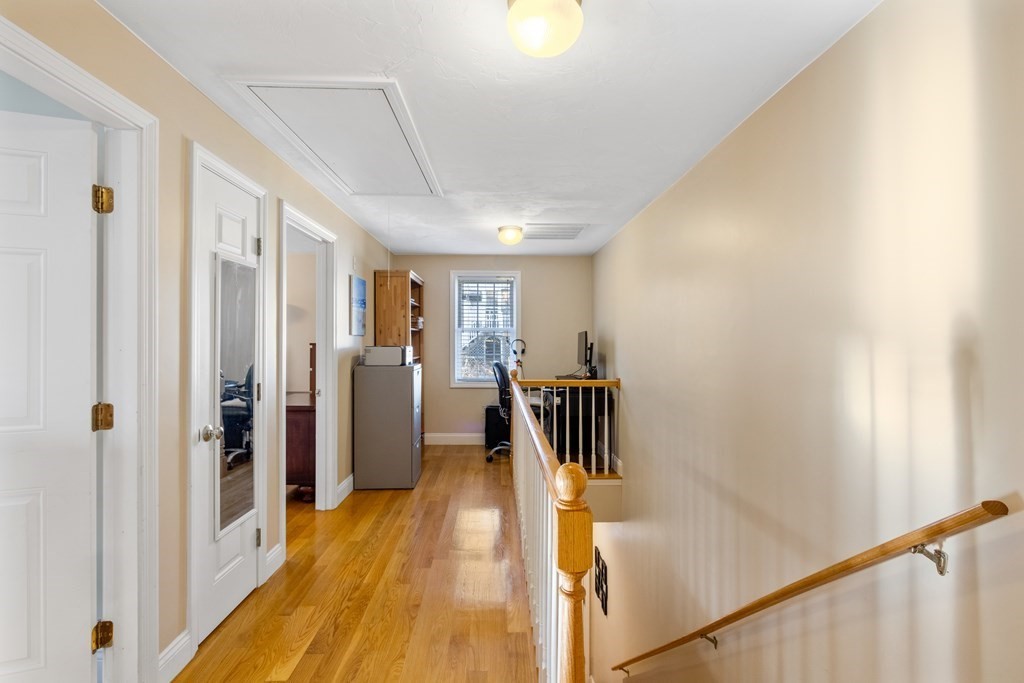11 Spring Road, Unit B Arlington, MA 02476 - Photo 8 of 19 a view of a hallway with wooden floor and staircase