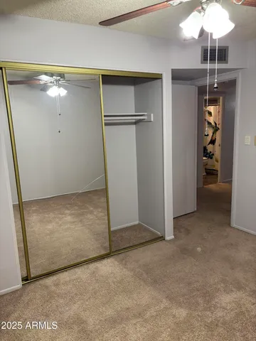 an empty room with a door