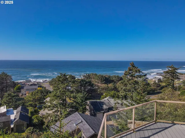 a view of a ocean with a city