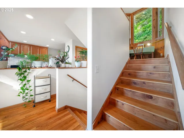 a balcony with table and chairs