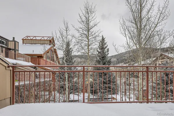 a view of a balcony with mountain view