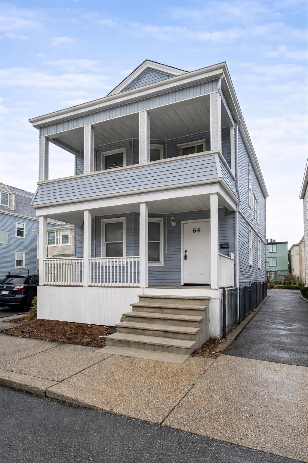 a front view of a house