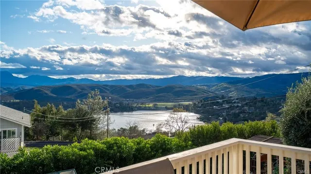 a view of a balcony with an outdoor space