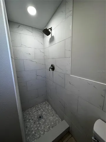 a bathroom with a shower