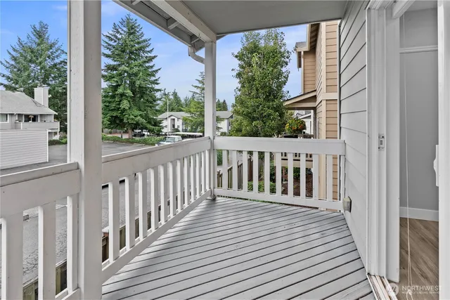 a view of a wooden deck