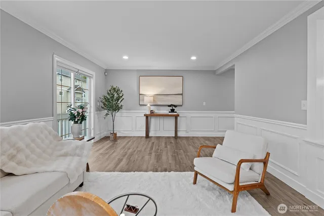 a living room with furniture