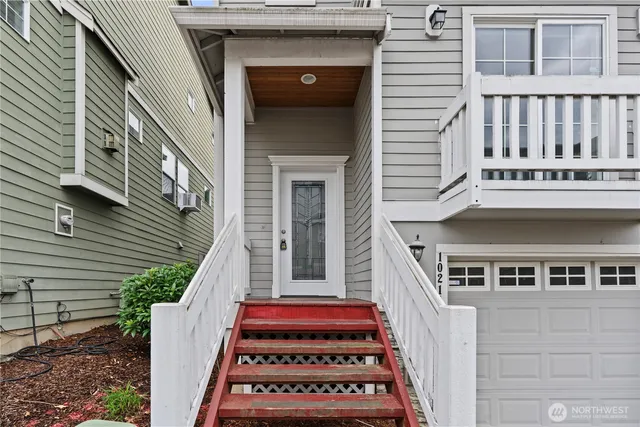 a front view of a house with a balcony