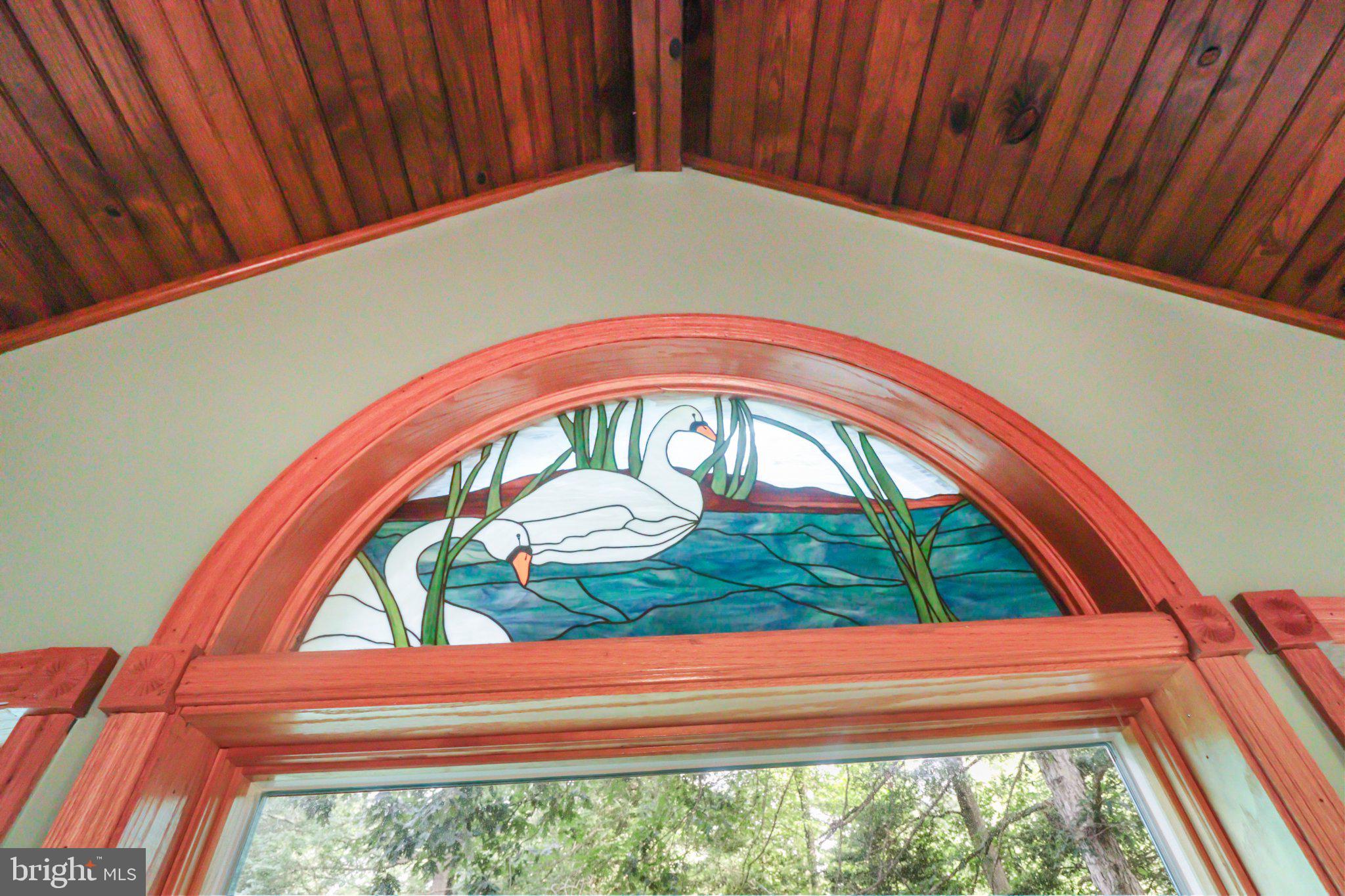 74 Cedar Road Pittsgrove, NJ 08318 - Photo 14 of 23 Elegant stained glass with swans.
