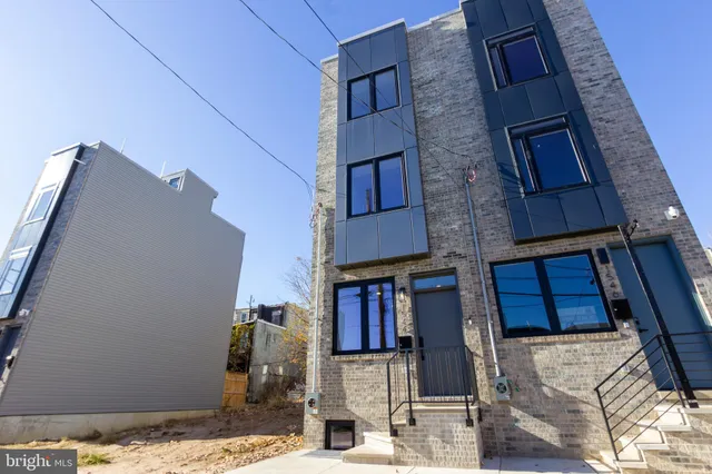 a view of a building with a door
