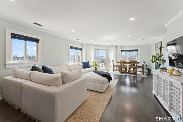 a living room with furniture and a couch