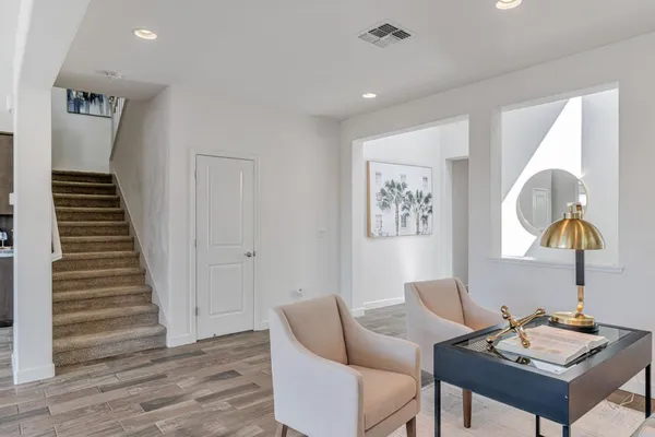 a living room with furniture