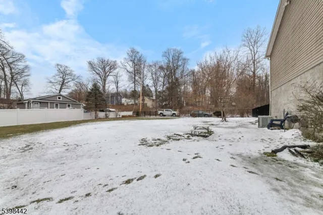 a view of a snow on the side of the road