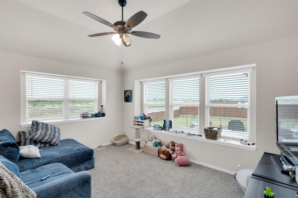 5038 Ridgehurst Lane Midlothian, TX 76065 - Photo 27 of 37 a living room with furniture and a large window with garden view