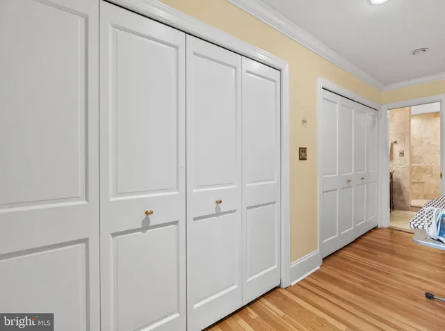 a view of a livingroom with wooden floor