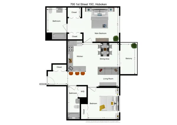 a bedroom with furniture and a wooden floor