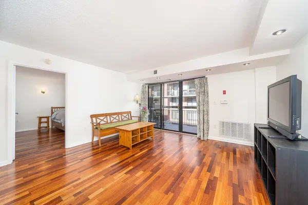 a view of building from balcony