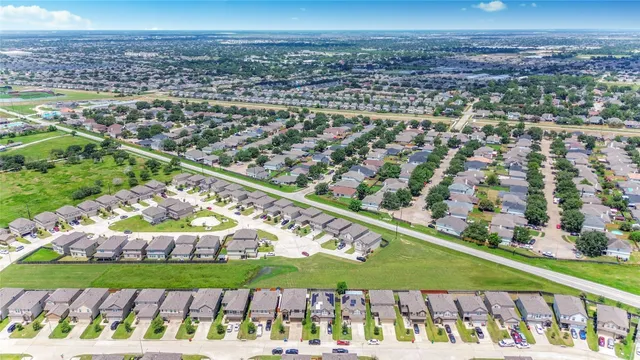 an aerial view of a city