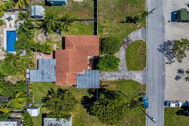 an aerial view of a house