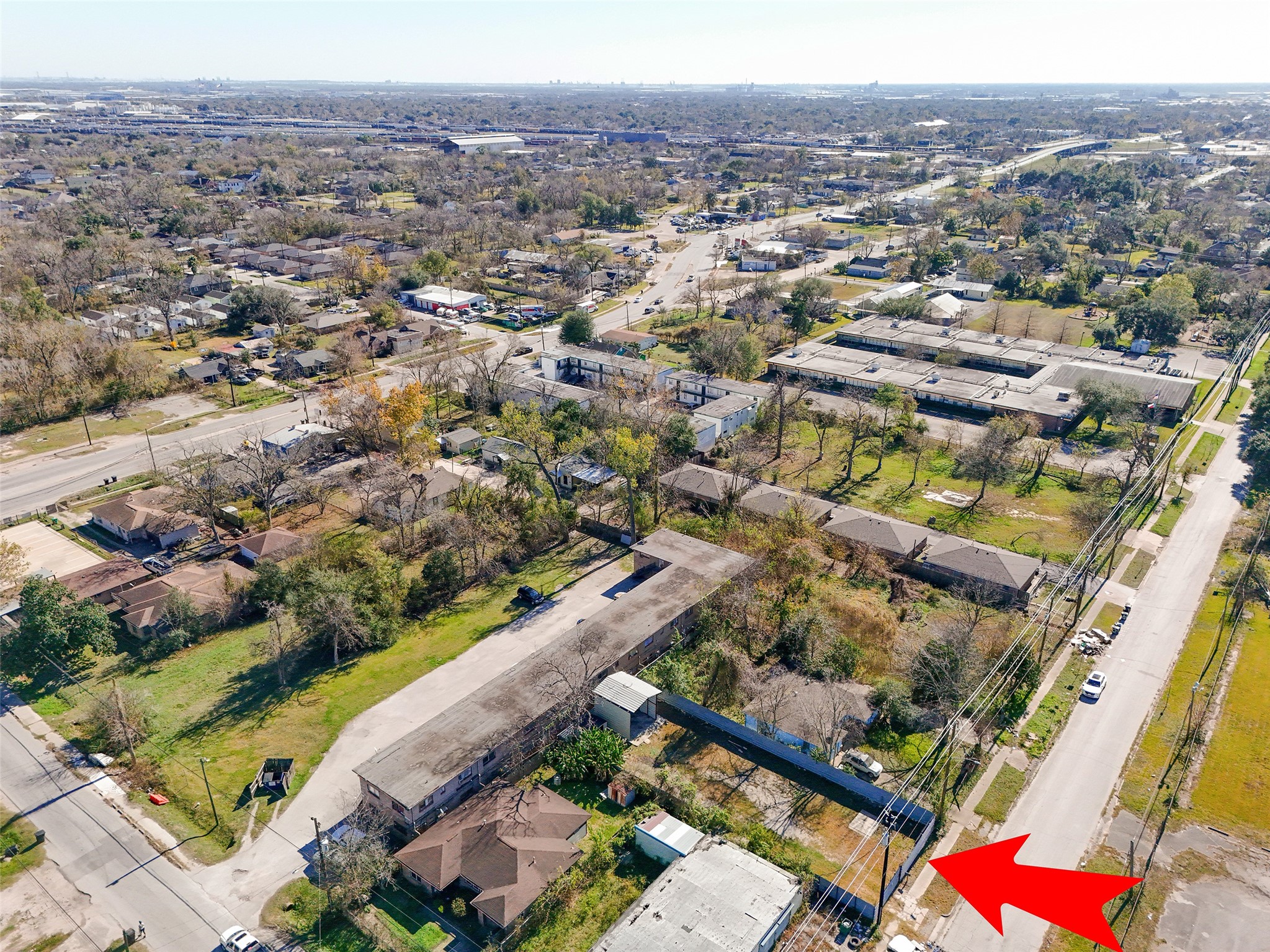 an aerial view of a city