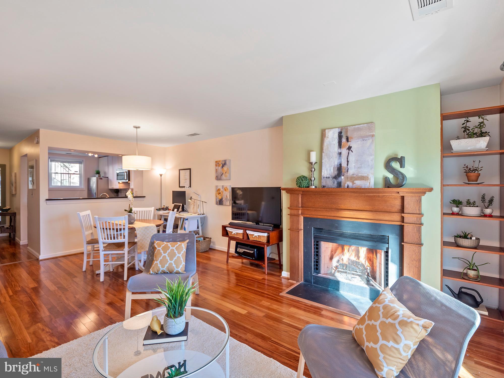 3902 9th Road South Arlington, VA 22204 - Photo 14 of 45 Living Room Area with Natural Light and Fireplace