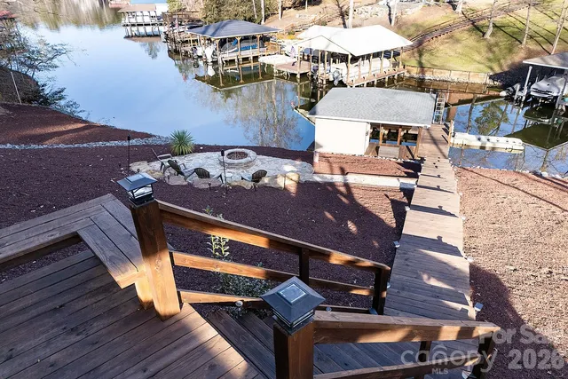 a view of a patio with chairs