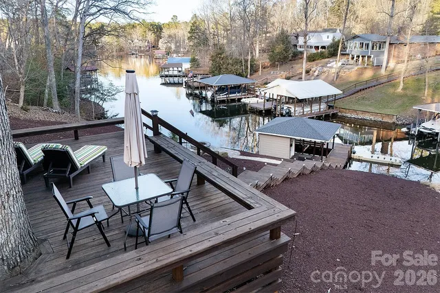 a view of a patio with furniture and a table