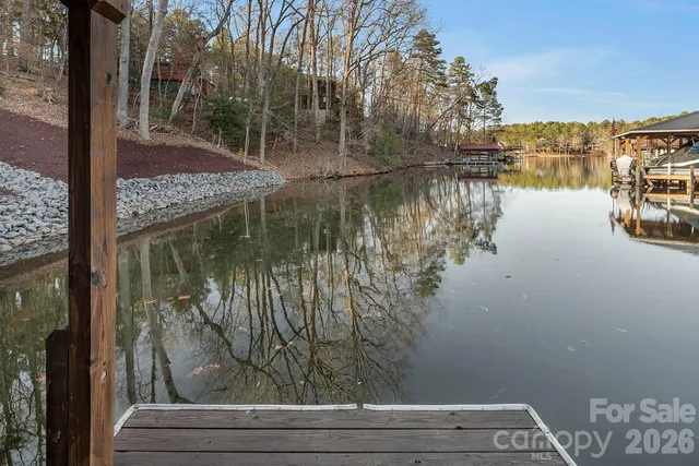 a view of lake from balcony