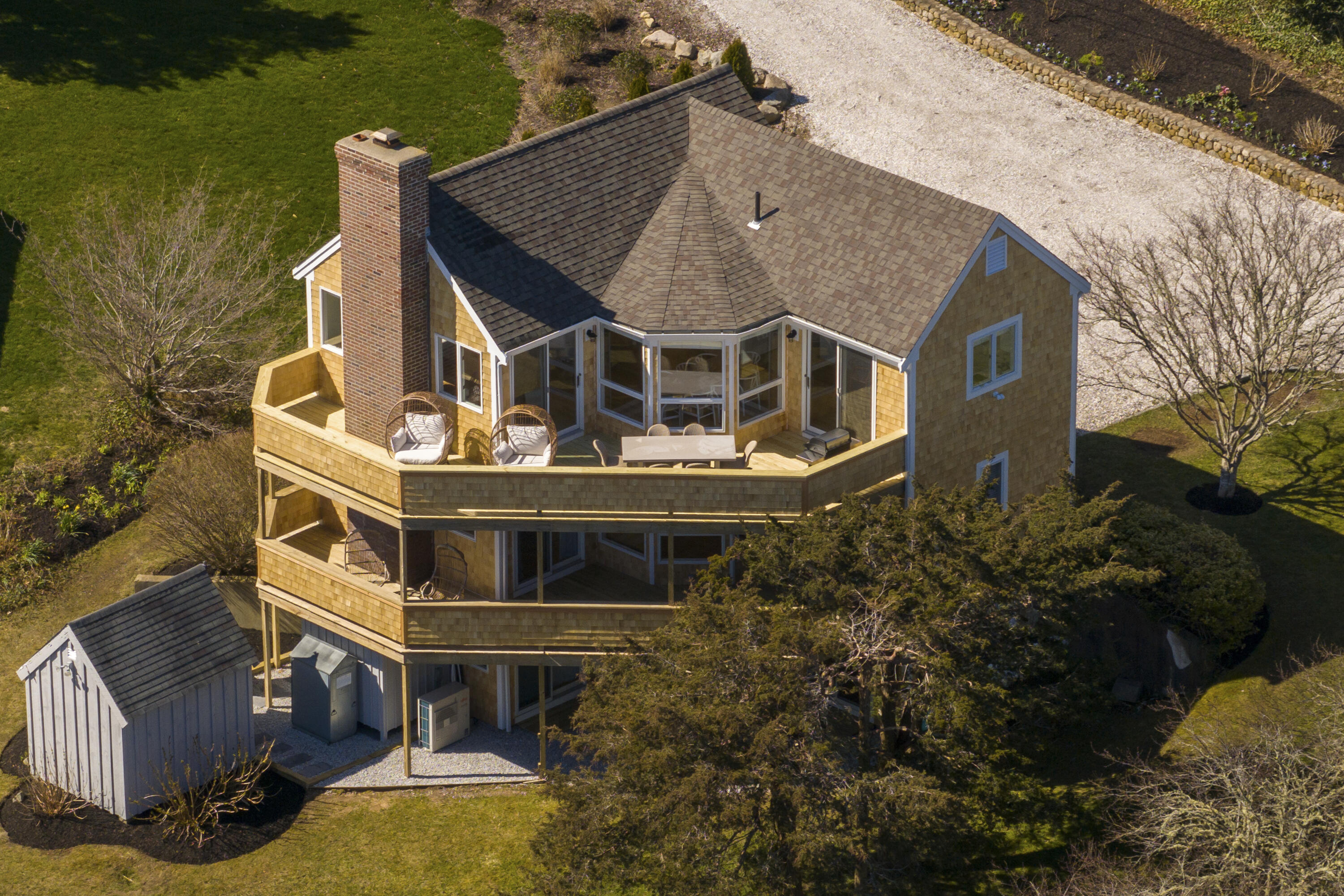 3 Harbor Road Orleans, MA 02653 - Photo 2 of 36 a aerial view of a house with a yard