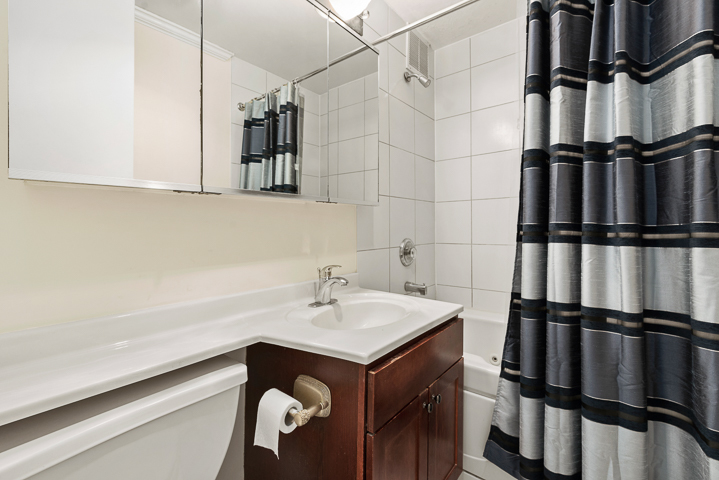 655 West Irving Park Road, Unit 4511 Chicago, IL 60613 - Photo 9 of 10 a bathroom with a sink and a mirror