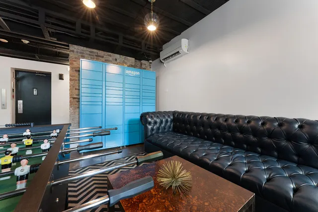 a living room with furniture