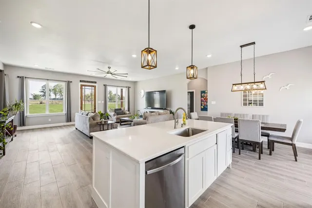 an aerial view of multiple house