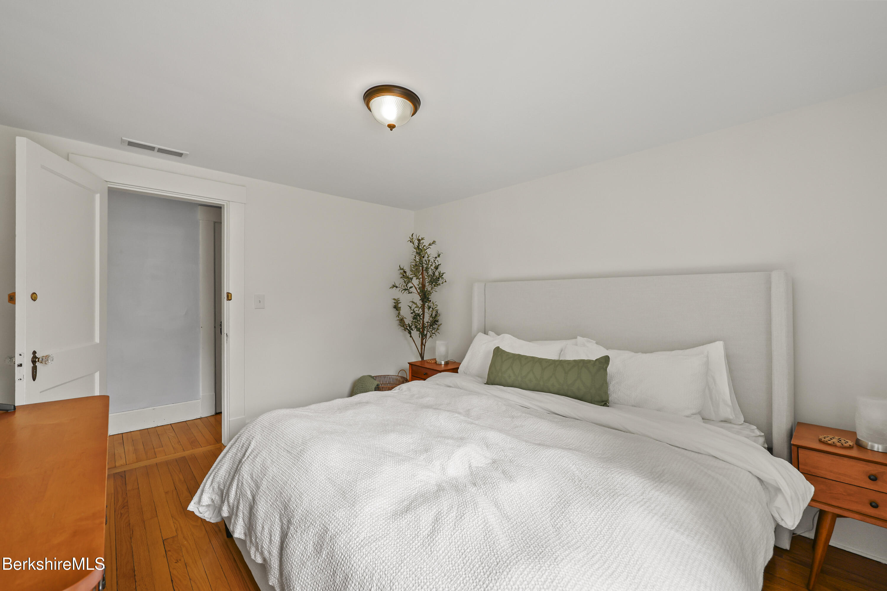 27 Morgan Street Pittsfield, MA 01201 - Photo 19 of 33 a bedroom with a bed and a potted plant