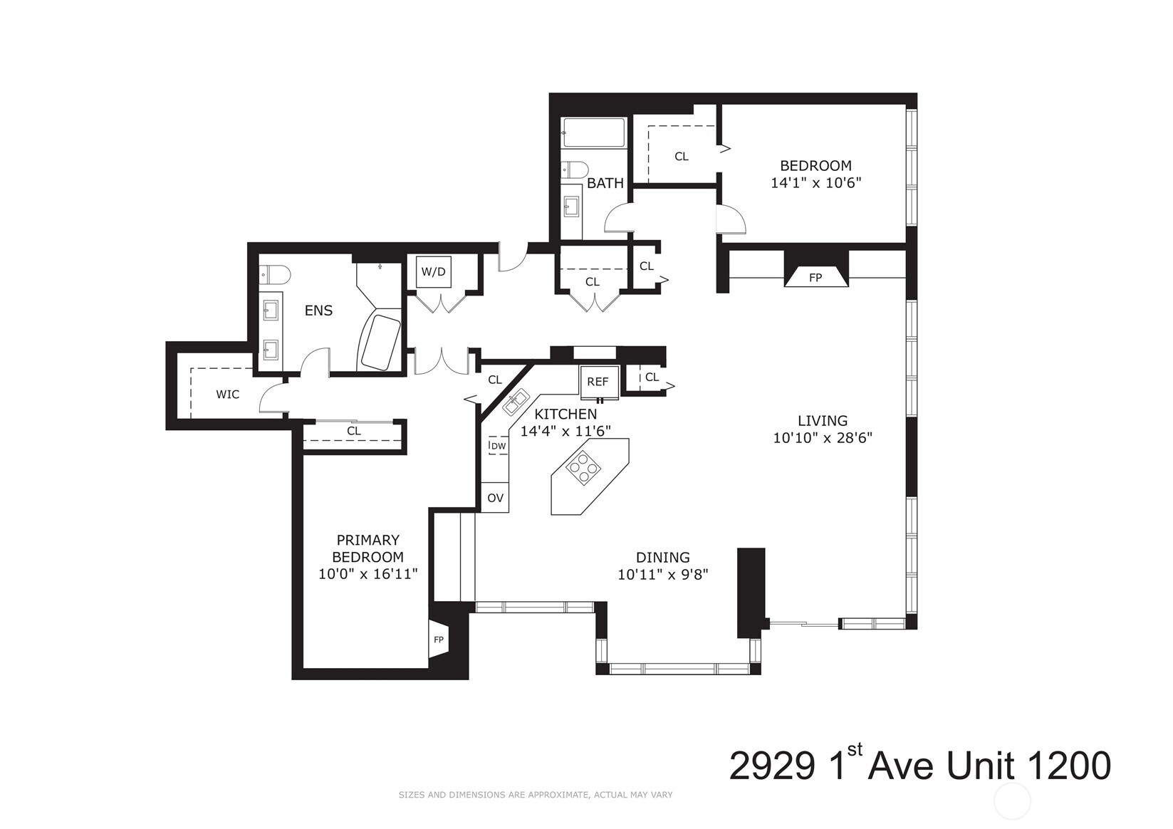 2929 1st Avenue, Unit 1200 Seattle, WA 98121 - Photo 23 of 23 a picture of a floor plan