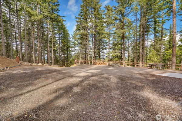a view of road with trees