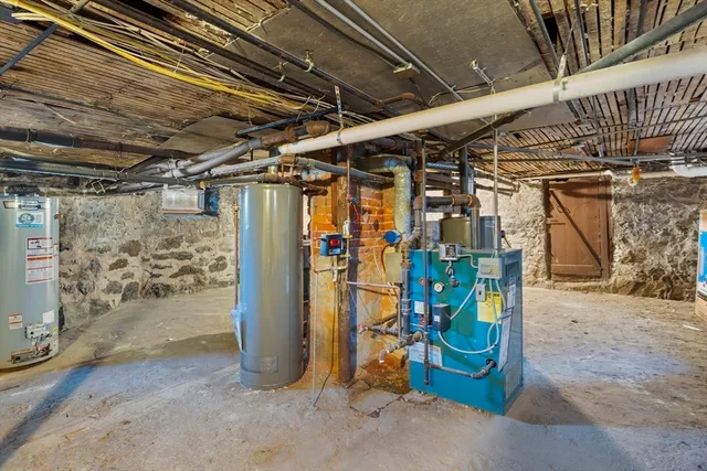 a view of a storage room with shelves