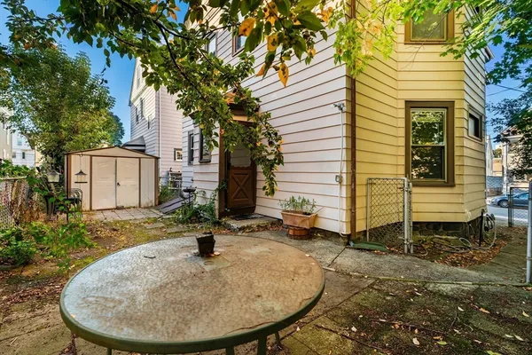 a backyard of a house