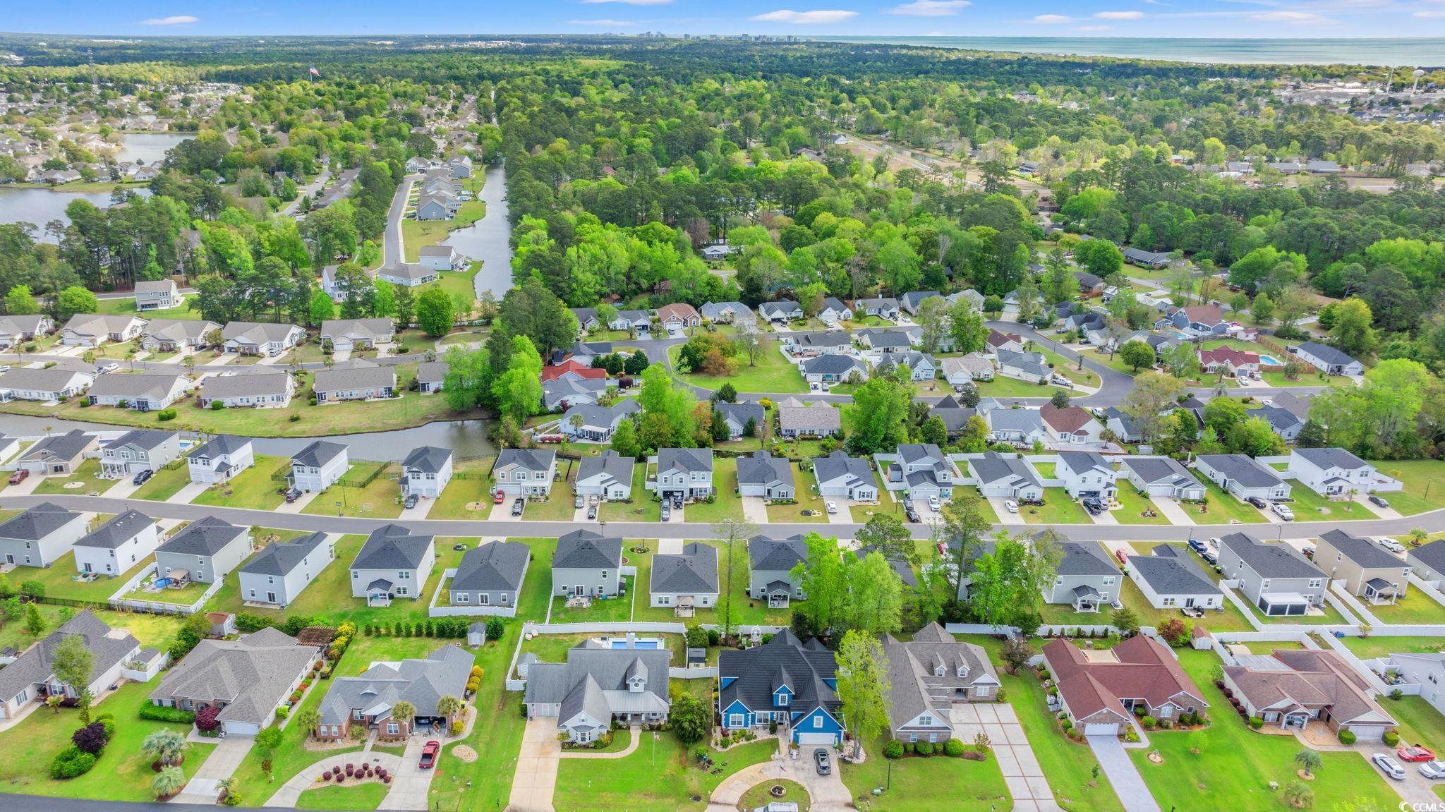 155 Marsh Deer Place Surfside Beach, SC 29575 - Photo 32 of 35 Bird's eye view with a water view and a residential view