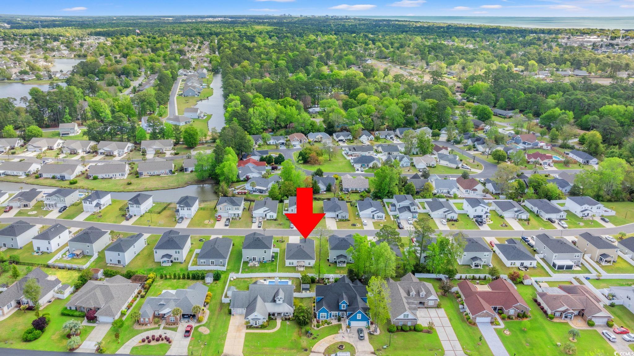 155 Marsh Deer Place Surfside Beach, SC 29575 - Photo 33 of 35 Bird's eye view with a residential view and a water view