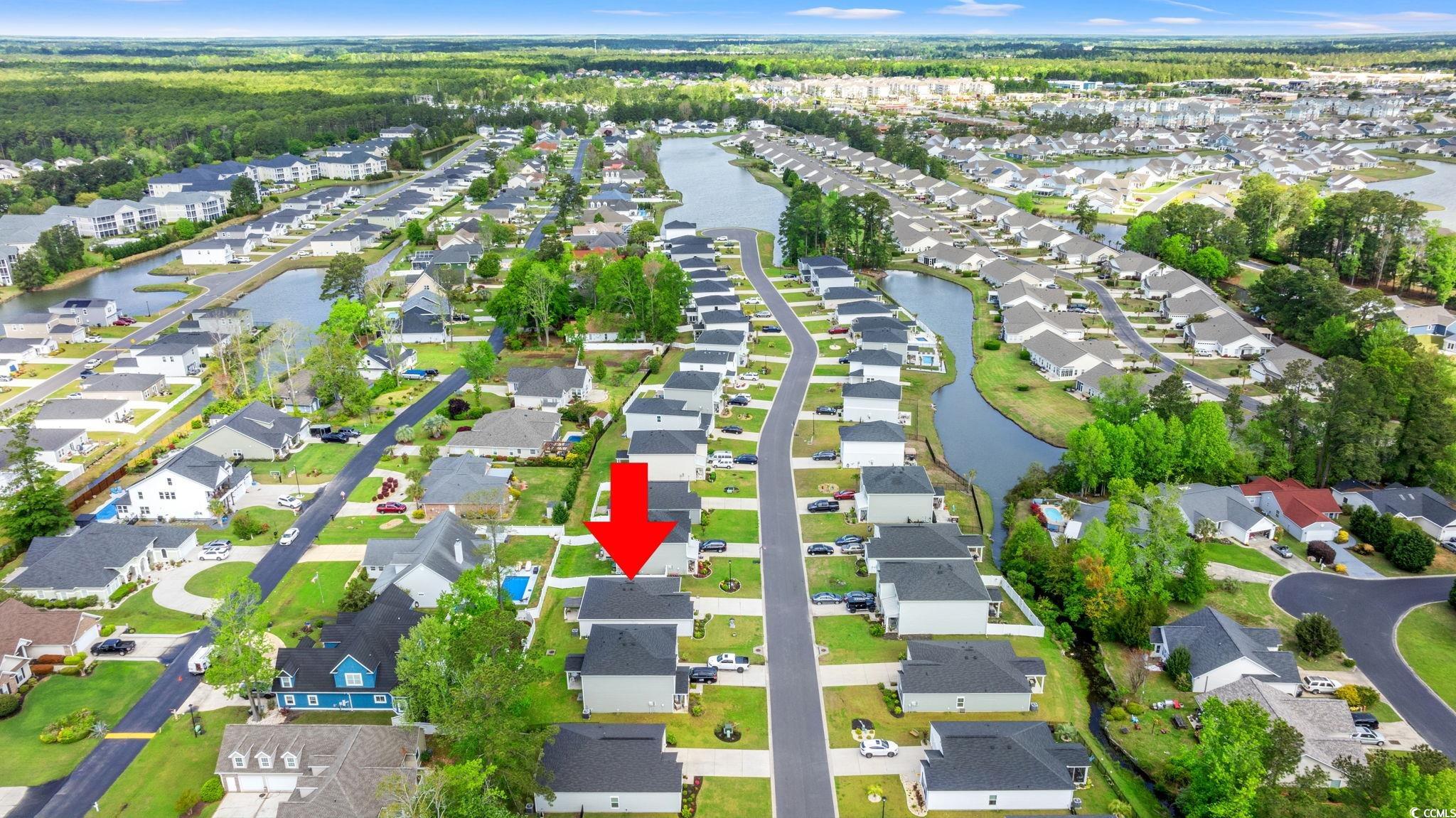 155 Marsh Deer Place Surfside Beach, SC 29575 - Photo 35 of 35 Aerial view with a residential view and a water view