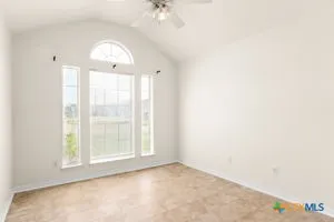 an empty room with a window