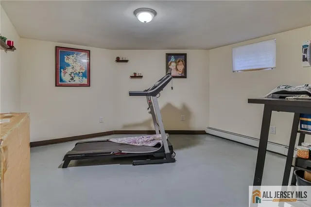 a room with gym equipment