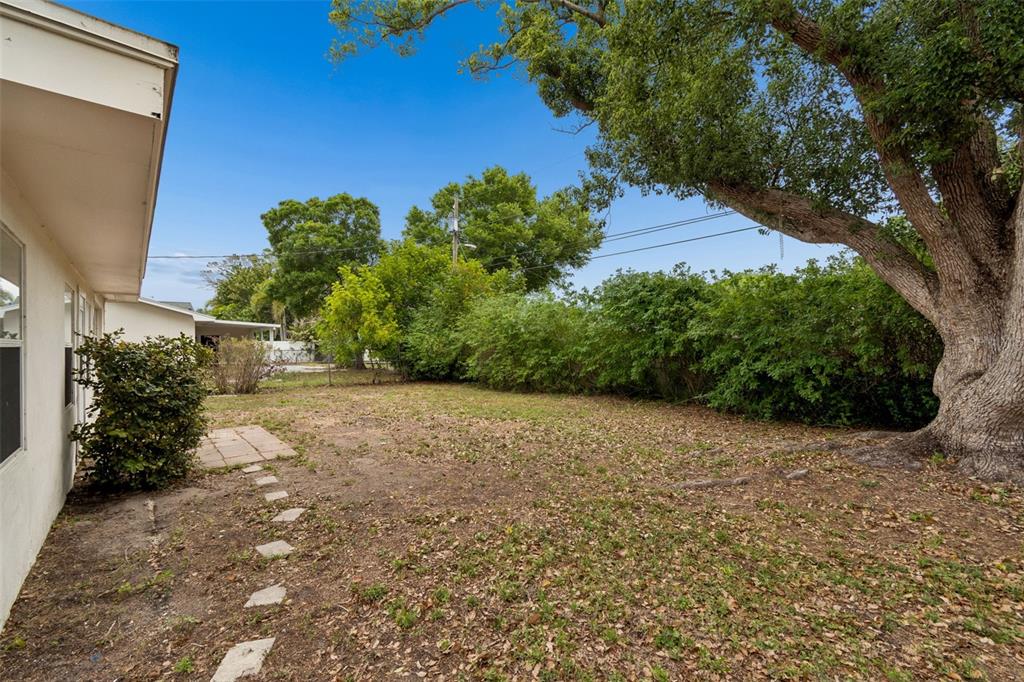 9931 110th Street Seminole, FL 33772 - Photo 47 of 52 a view of a yard with plants and a bench