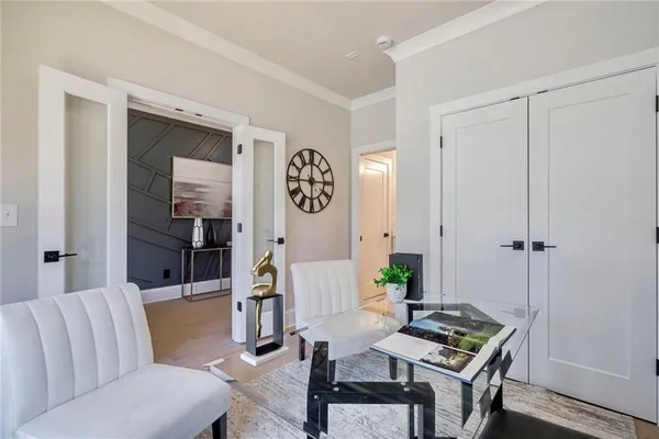 a living room with furniture