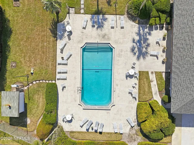 aerial view of a swimming pool