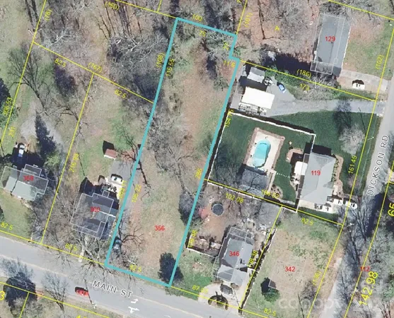 an aerial view of waterside residential houses